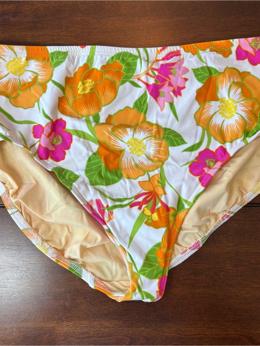 NEW! Lands’ End Tankini Swimsuit Set Floral White Orange Pink Size 16 Long - Picture 7 of 12